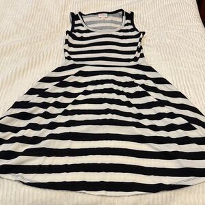 Black and White Striped Tank top dress with pockets Nikki (see description)